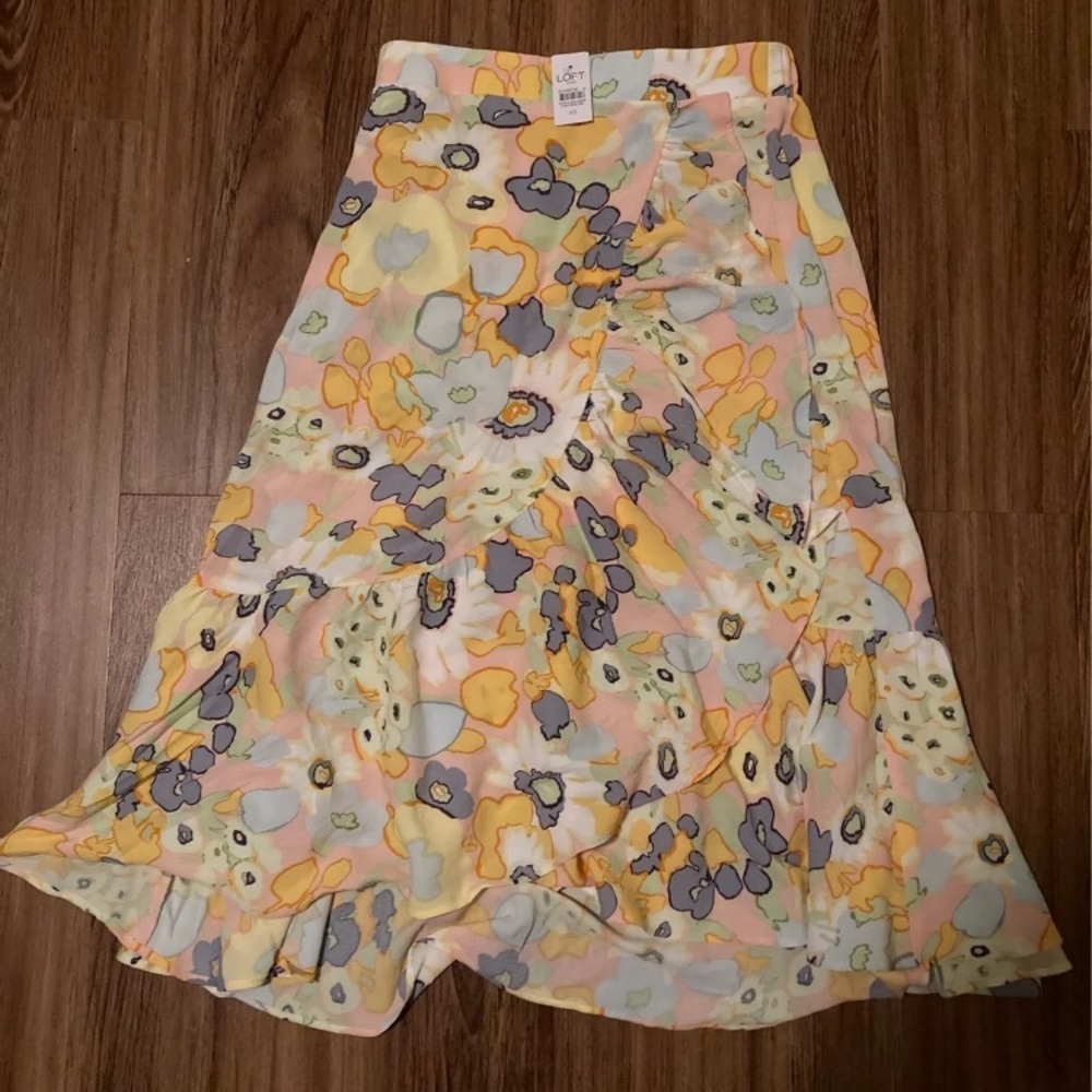 Ruffle midi skirt